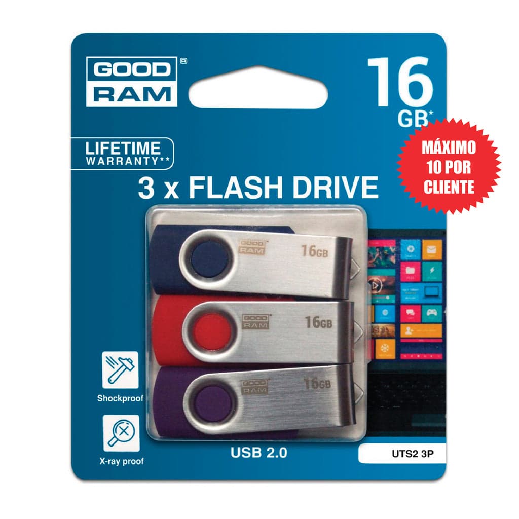 Goodram UTS2-3P unidade de memória USB 16 GB USB Type-A 2.0 Azul,