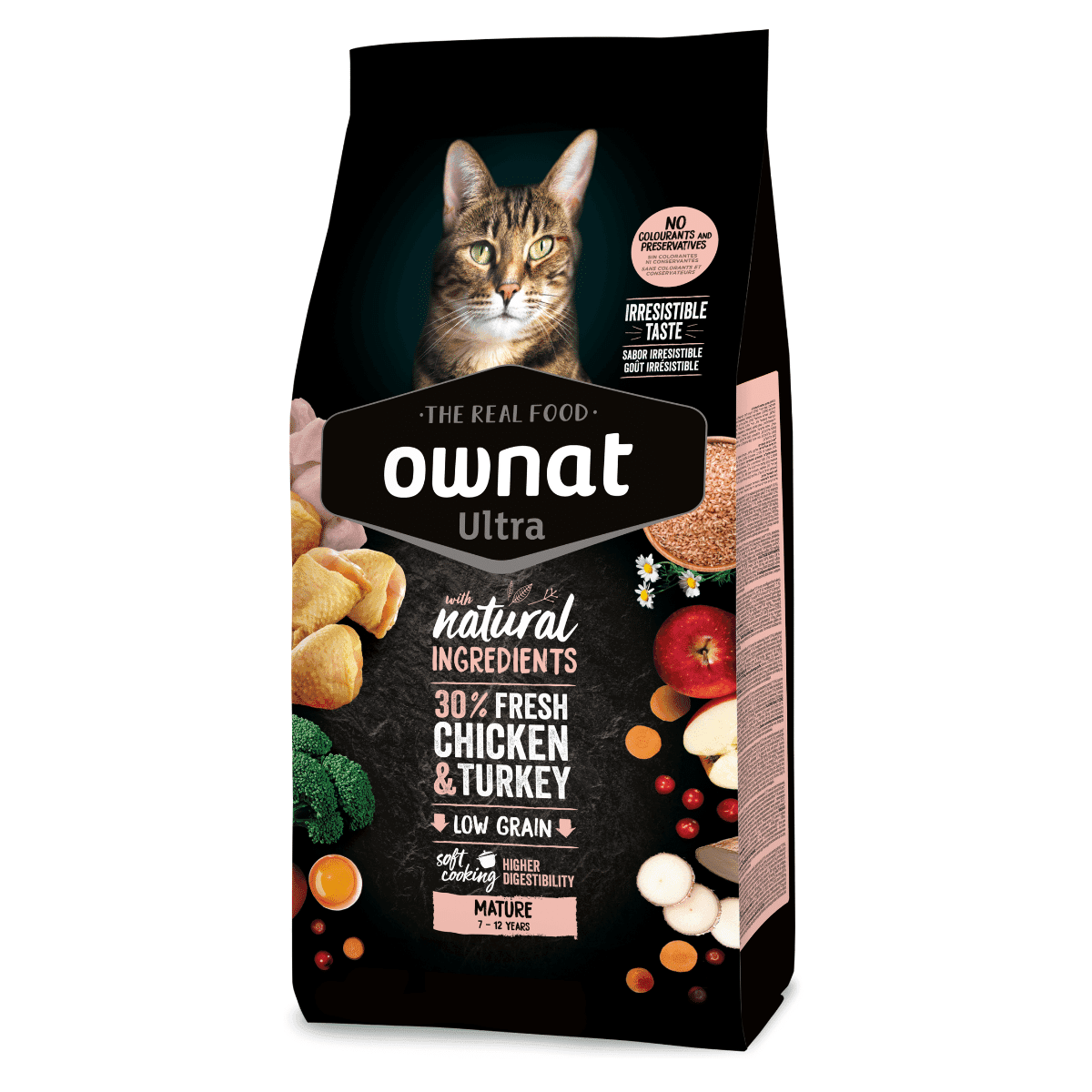 Ownat Ultra Gato Mature Frango E Peru +7 anos 3 Kg