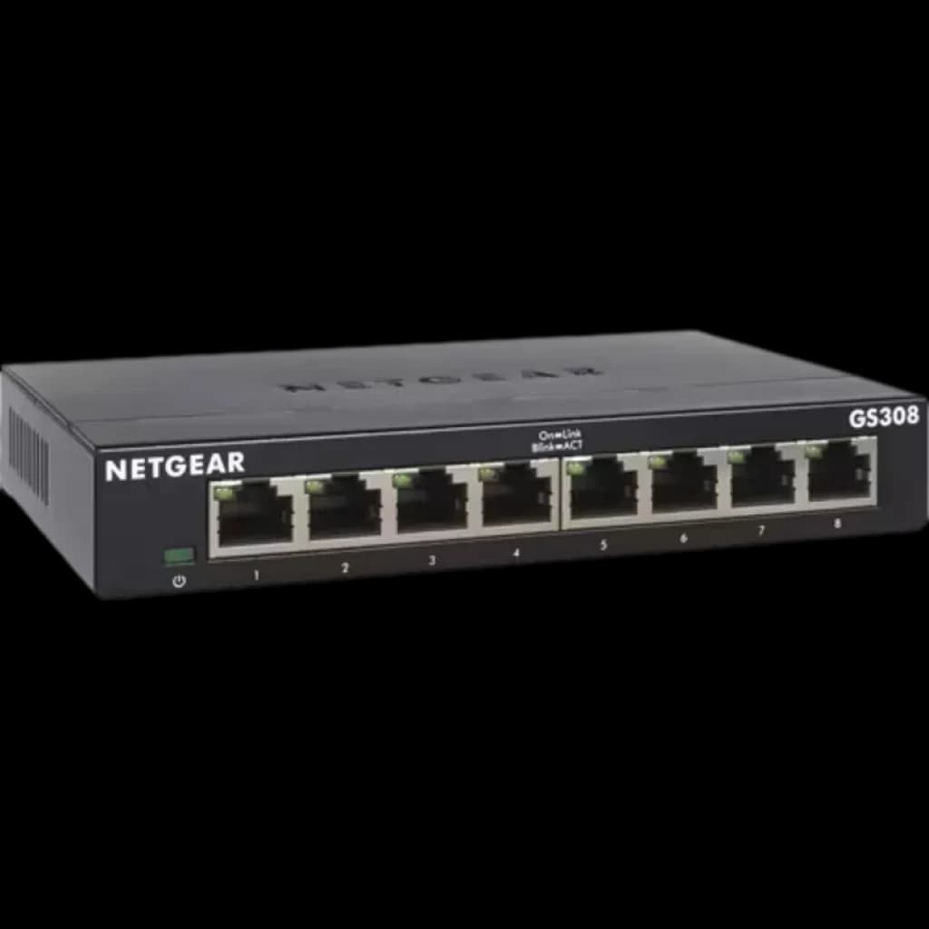 Netgear Switch GS308-100PES (8 Portas Gigabit - 1000 Mbps)