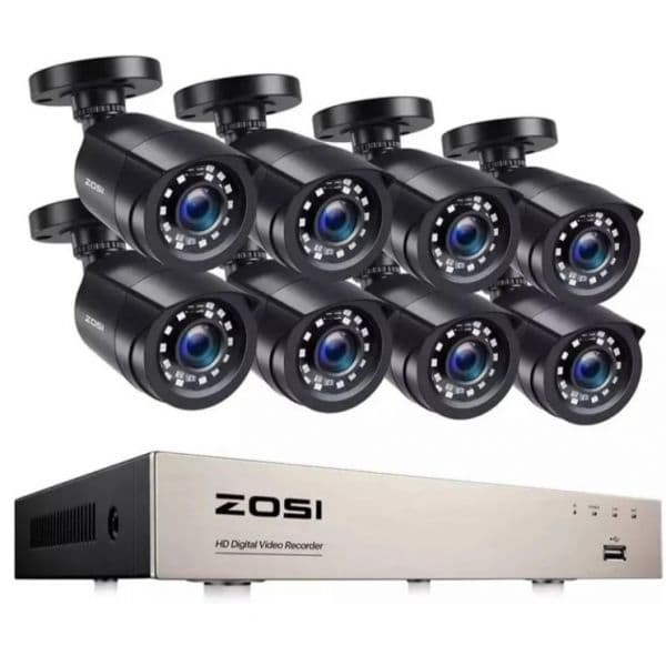 Zosi Kit Videovigilância com 8 Câmaras Preto