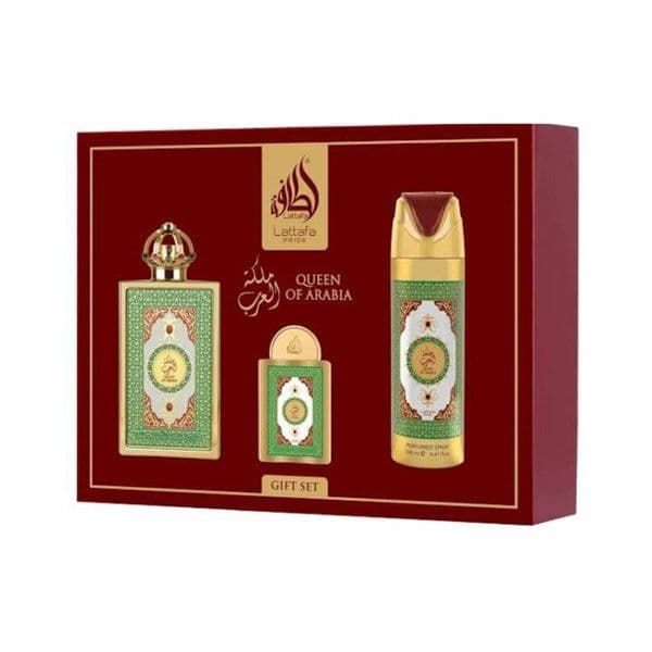 Lattafa Queen OF Arabia Eau de Parfum 100ml + Eau de Parfum 20ml + Perfumed Body Spray 200ml Coffret