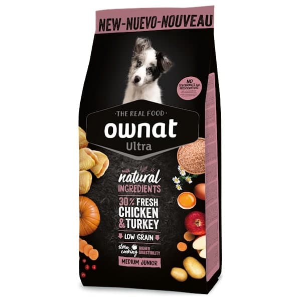 Ownat Ultra Medium Junior Chicken & Turkey 12Kg