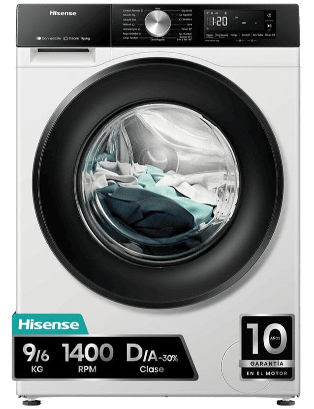 MÁQUINA DE LAVAR E SECAR HISENSE WD3S9043BW3 9/6KG