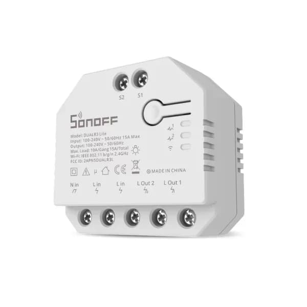 Sonoff Interruptor Inteligente Wi-fi de Relé Duplo C/ Controlo de Estores Elétricos Dual R3 Lite - DUALR3-LITE