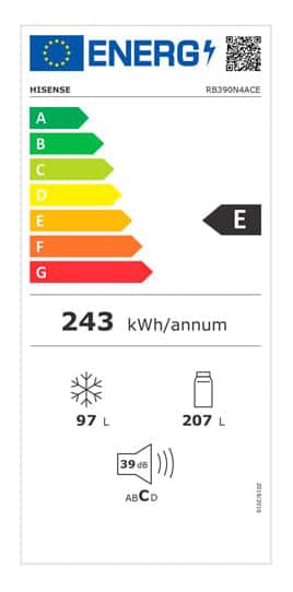 Frigorífico Combinado Hisense RB390N4ACE | 304L, No Frost, Inox