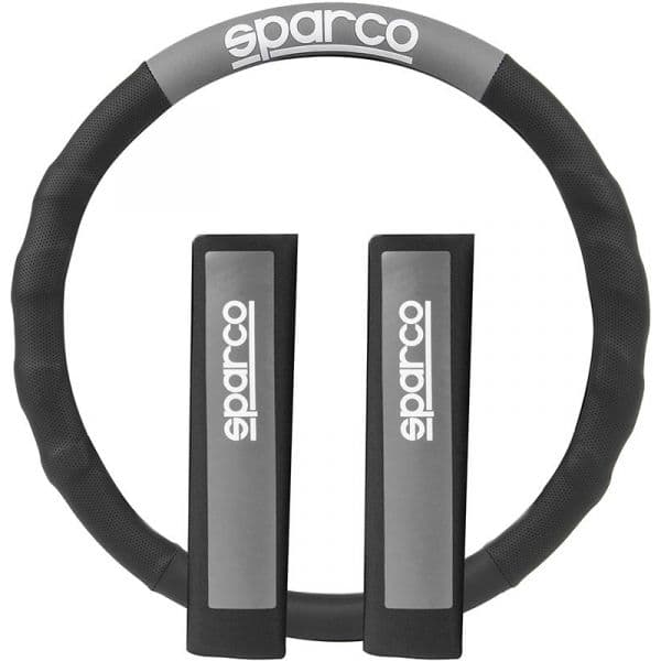 Sparco Cobertura de Volante Corsa + Almofadas Cinza