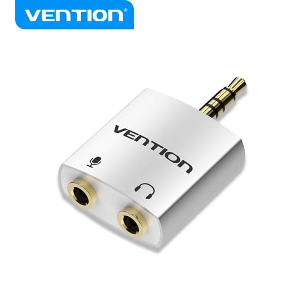 Adaptador Splitter de Áudio Jack 3.5mm Macho 3 conetores