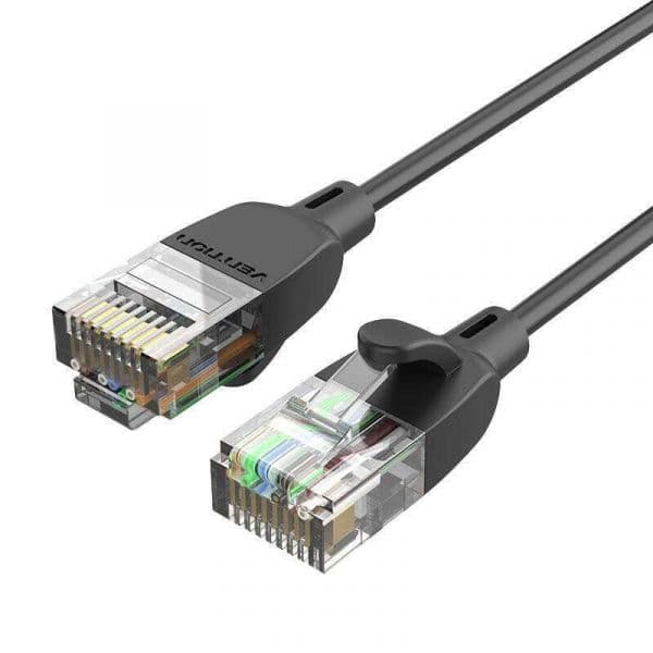 Vention Cabo de Rede Utp Cat6a Rj45 Ethernet Ibibh 10gbps 2m Preto Slim