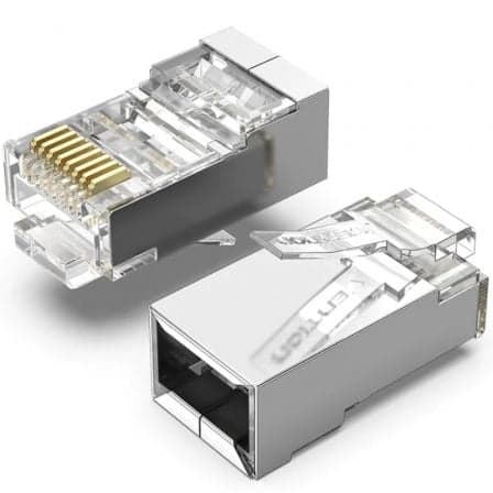 Conector RJ45 VENTION / Cat.5e FTP / 100 uds / Preto / IDAR0-100