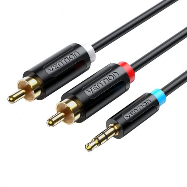Vention BCLBI cabo de áudio 3 m 3.5mm TRRS 2 x RCA Preto