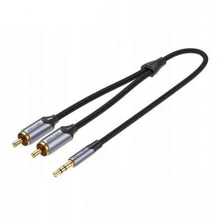 Vention BCNBI cabo de áudio 3 m 3.5mm TRRS 2 x RCA Cinzento