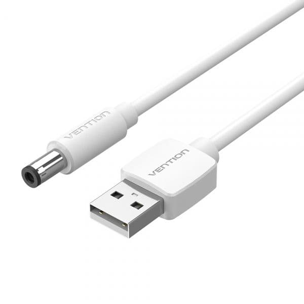 Vention CEYWF Cabo de Alimentação USB-A Macho para DC 5.5mm Macho 1m Branco