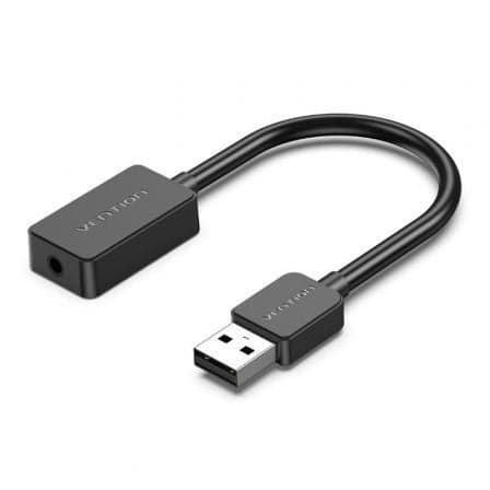 Vention CDZB0 Placa de Som Externa USB-A para Jack 3.5mm Preta