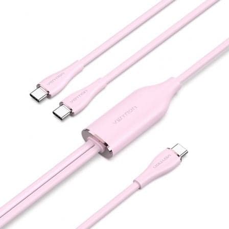 Vention CTMPG Cabo USB-C Macho a 2xUSB-C Macho 1.5m Rosa