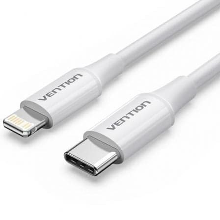 Vention LAJWF Cabo USB 2.0 Tipo-C Macho a Lightning Macho 27W 480Mbps 1m Branco