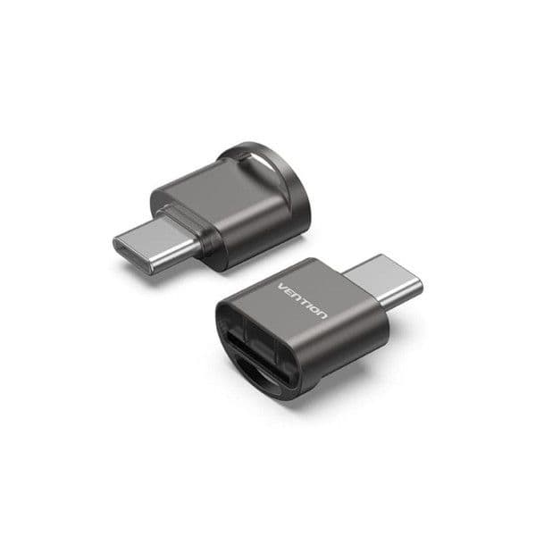 Vention CLMH0 Leitor de Cartões Externo USB Tipo-C / USB 2.0 / MicroSD Preto