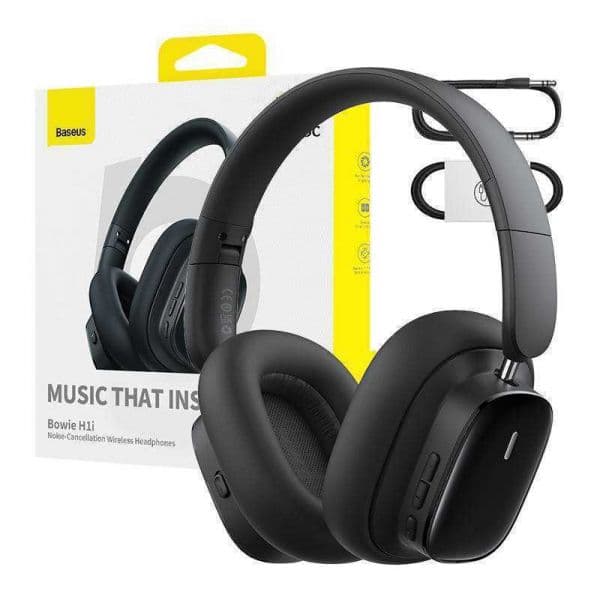 Headphones Baseus Bowie H1i Bluetooth ANC Pretos