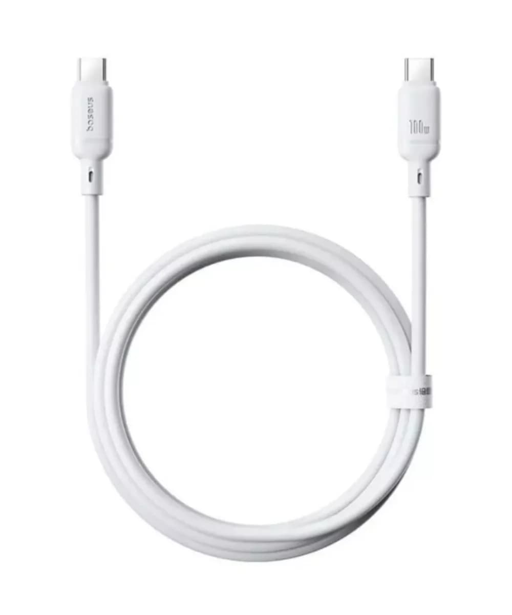 Cabo Silky Series Carregamento Rápido Type-C para Type-C 100W 2m Branco