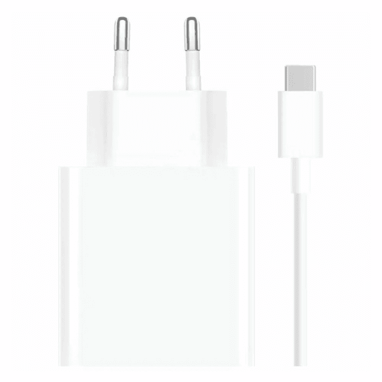 Carregador Xiaomi Mi 33W USB-A + Cabo Branco USB-C