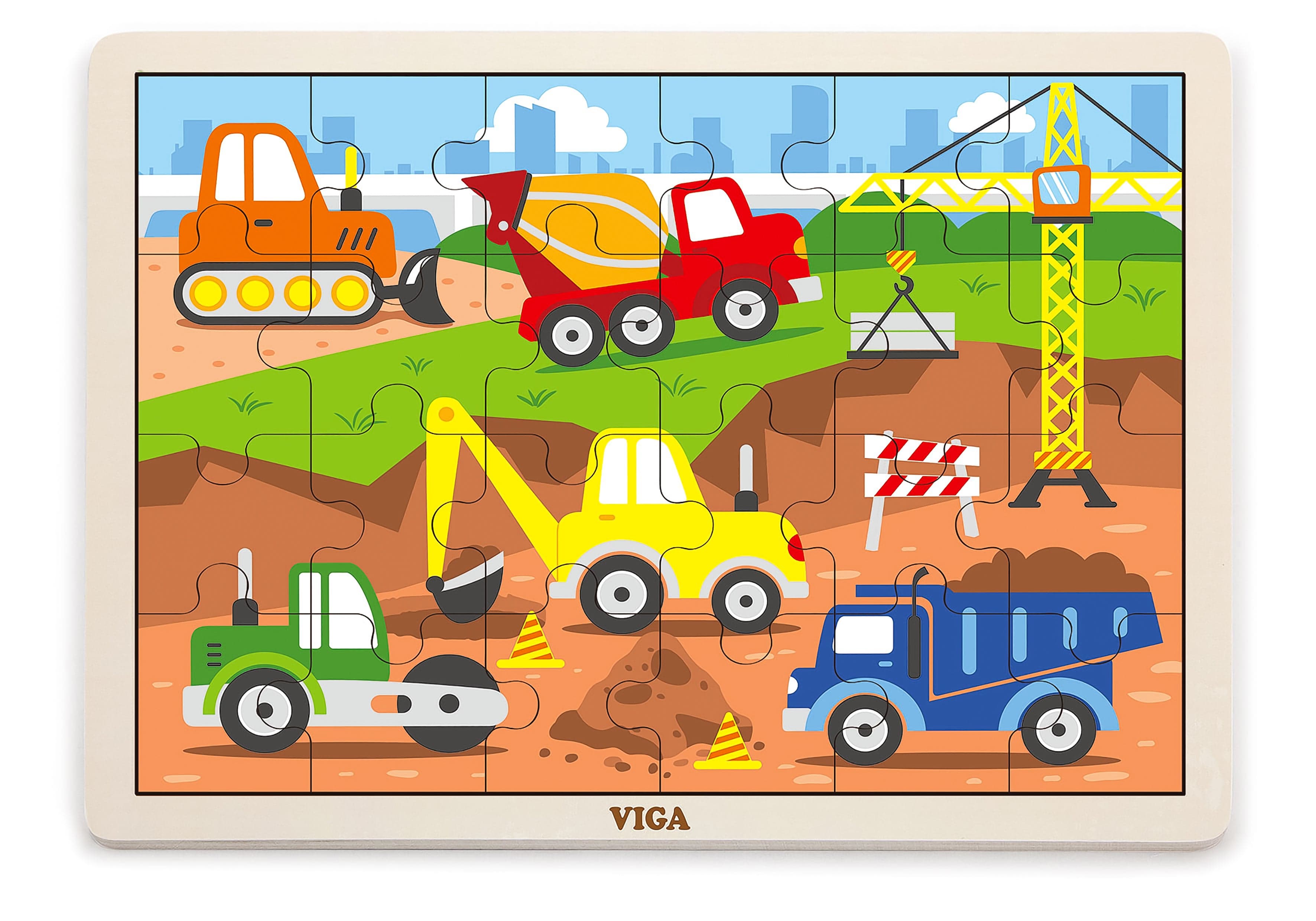Puzzles Num Bloco De 24 Peças Num Estaleiro De Construção Viga