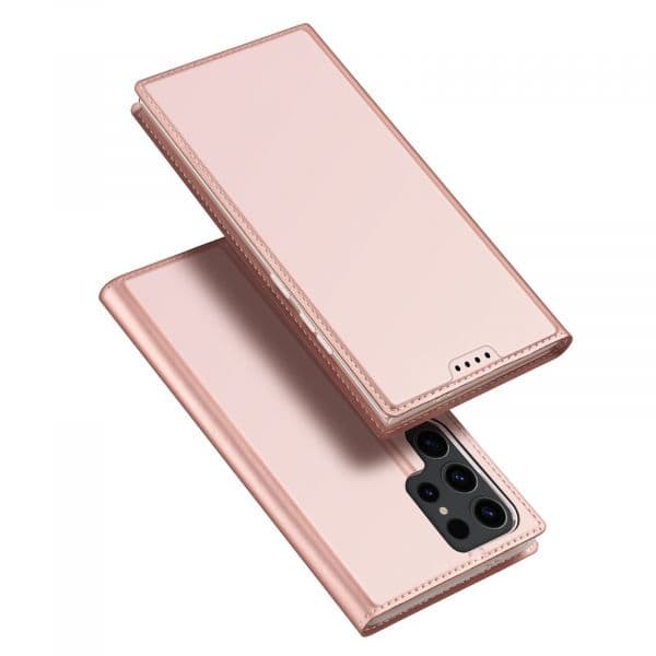 Dux Ducis Capa Flip Cover para Samsung Galaxy S24 Ultra Rose Gold