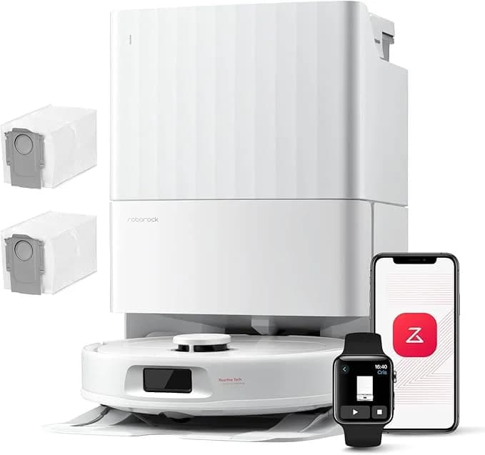 Robot Aspirador Roborock QV 35A com 8000Pa e Mopas Giratórias Duplas Eleváveis Branco