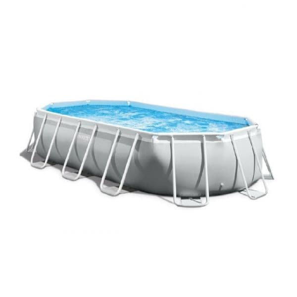 Intex Piscina Prism Frame 26796NP - 503x274x122cm 13400L - Com Bomba, Escada, Cobertura e Base