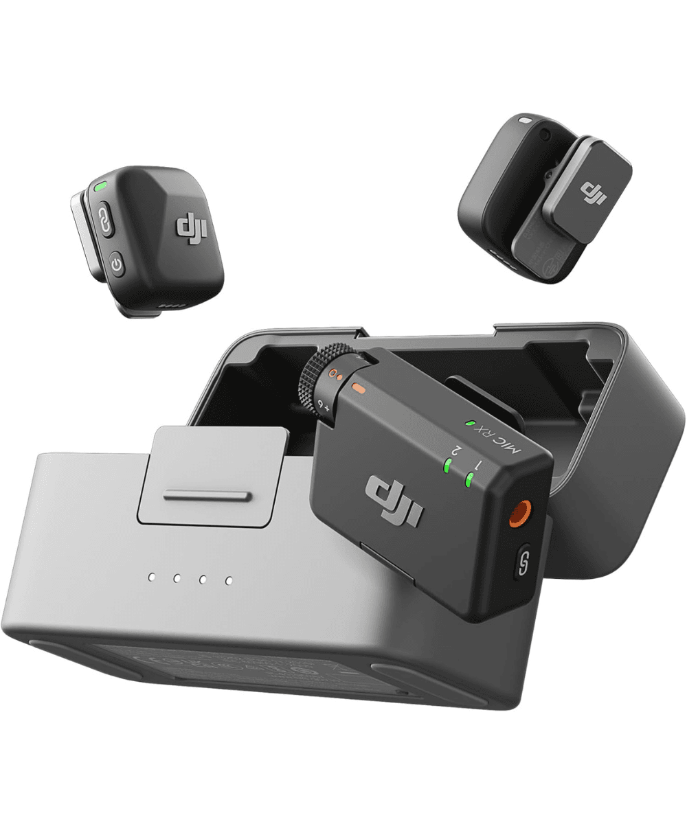 DJI Mic Mini (2 TX + 1 RX + Caixa de Carregamento Bluetooth (Preto)
