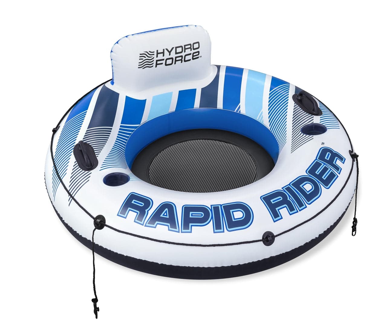 Bóia Insuflável Com Encosto Hydro Force Rapid Rider Azul 1,35M Bestway