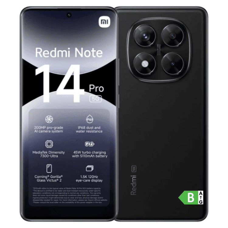 Xiaomi Redmi Note 14 Pro 5G 6.67″ Dual SIM 12GB/512GB Midnight Black
