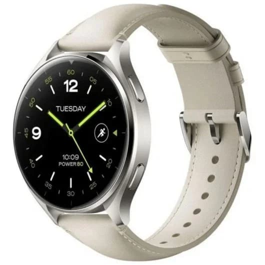 Xiaomi Watch 2 Cinzento com Bracelete em Couro Branco AMOLED 1.43″ GPS Wear OS