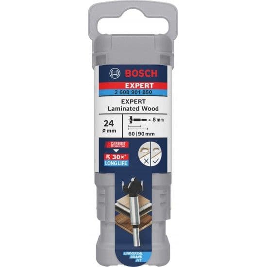 Fresa p/dobradiças EXPERT Laminated Wood, 24 x 60 x 90mm refª 2608901850 BOSCH
