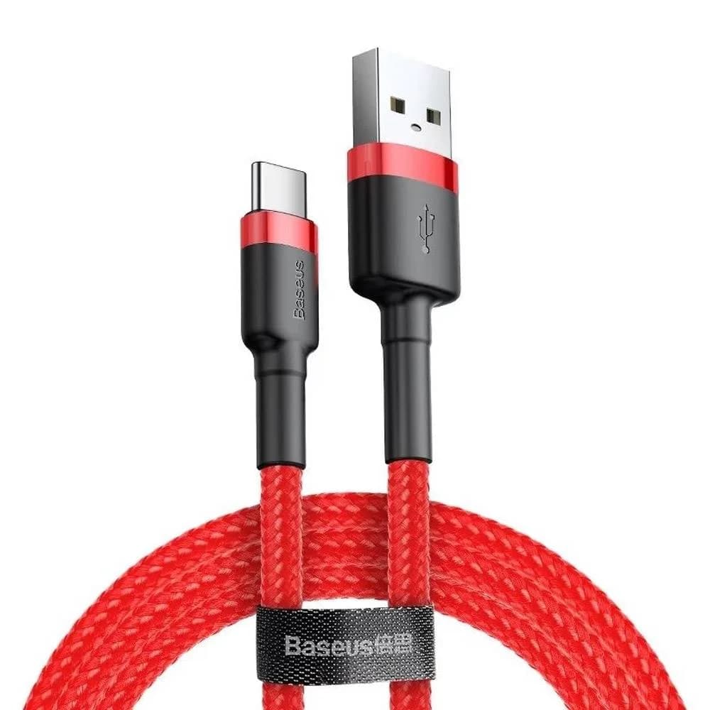 Baseus Cabo Cafule Durable Nylon Braided Wire usb / Usb-c QC3.0 3A 1M Red (CATKLF-B09)