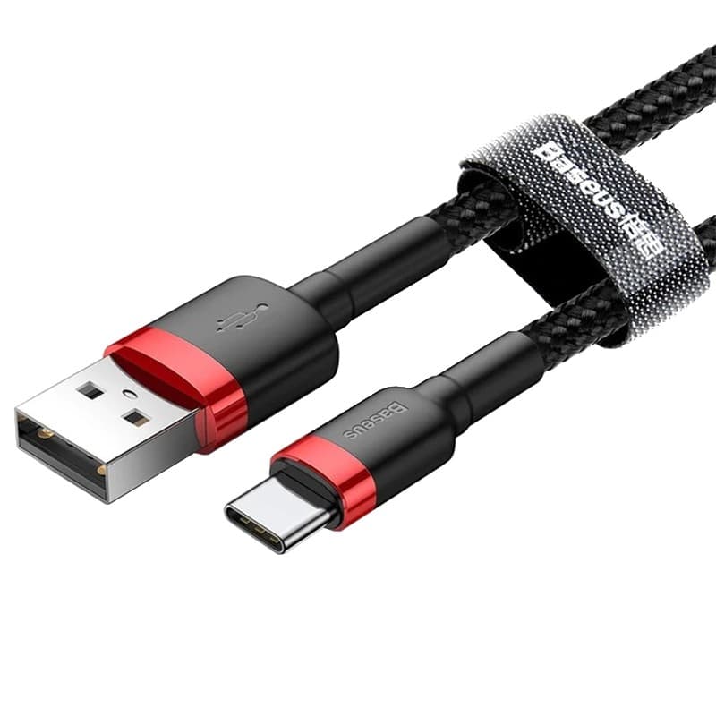 Baseus Cabo usb Tipo-c 1m 3a Cafule Pre/verm - Mi369600