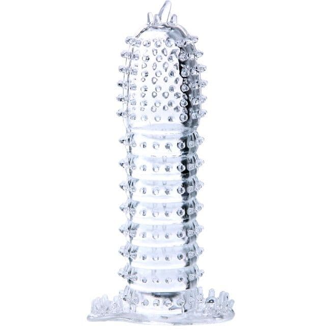 Baile – Bainha Para Pénis Com Pontos Estimulantes Transparente 14 Cm