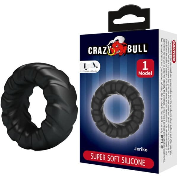 Crazy Bull Anel Peniano Jeriko Modelo 1 Silicone Preto