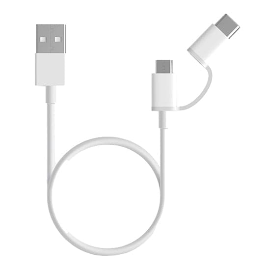 Xiaomi Cabo Mi Charging 2 em 1 Micro USB para Type-C 1m White - SJV4082TY