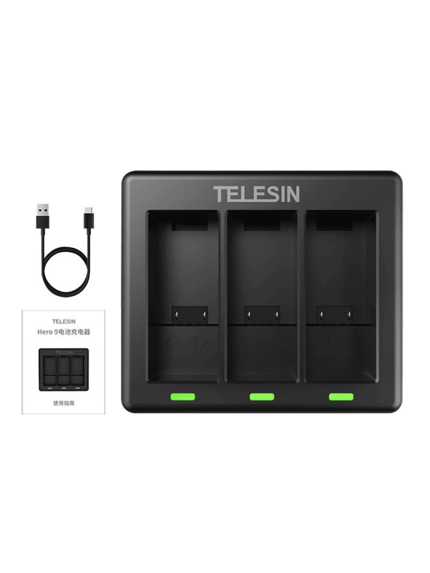 Telesin 3-slot Charger for Gopro Hero 9 / Hero 10 (GP-BCG-902)