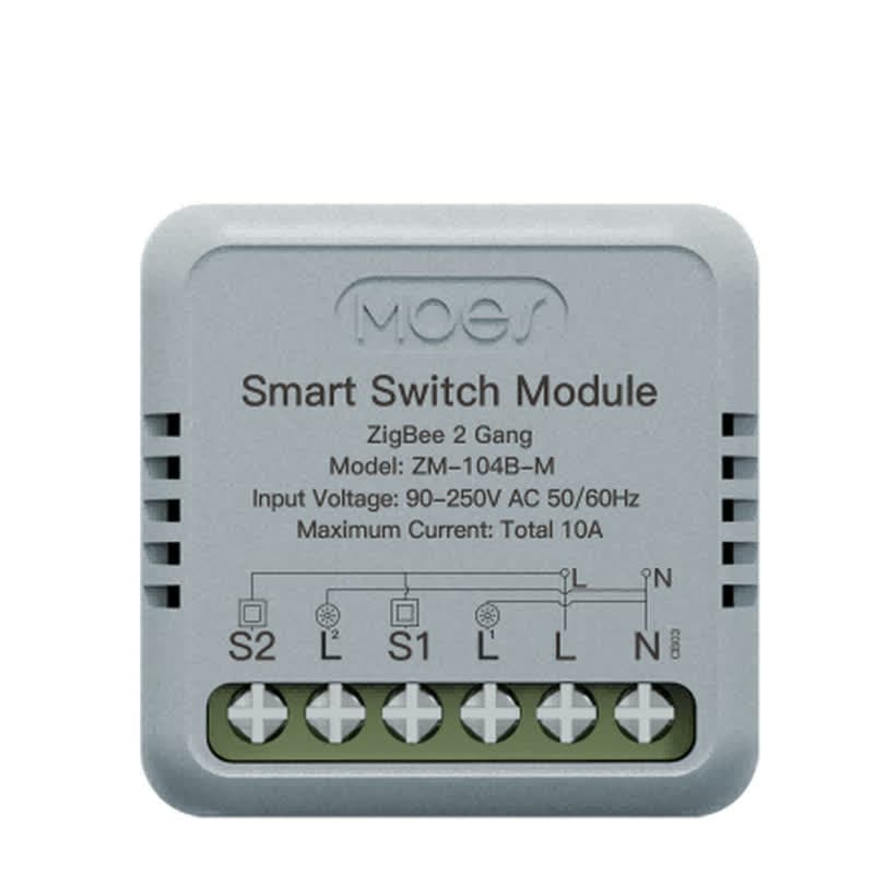 Moes ZM-104B - Módulo Switch 2 Canais Zigbee