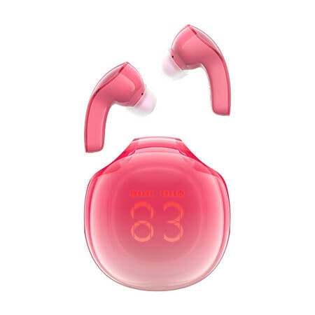Fones de ouvido sem fio Acefast T9 Bluetooth 5.3 intra-auriculares - vermelhos