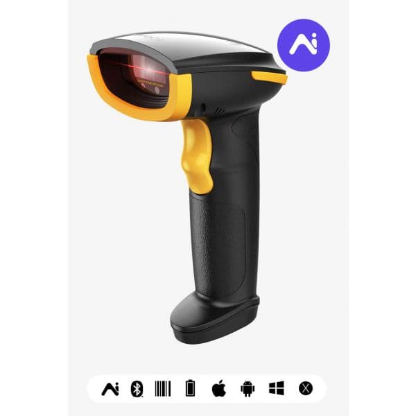 Intek Leitor Código de Barras BCST-21-AI Laser 1D Preto Amarelo