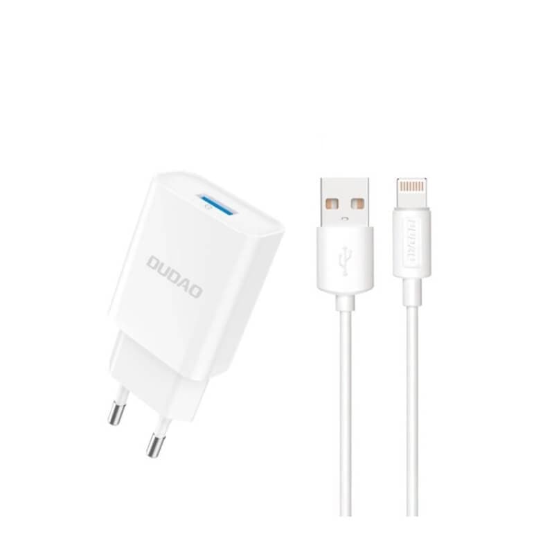 NÚCLEO DUDAO A4EUL USB A + CABO USB A - LIGHTNING 1M - Tuga Mobile