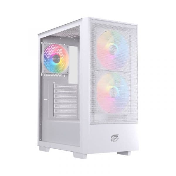 Einarex PULSE P100 RGB White Caixa ATX Vidro Temperado Branca