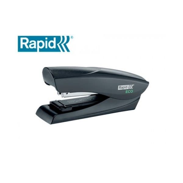 Rapid Agrafador Fashion Eco Plastico 100% Reciclado Até 25 Folhas Usa Agrafes 24/6 e 26/6 Preto