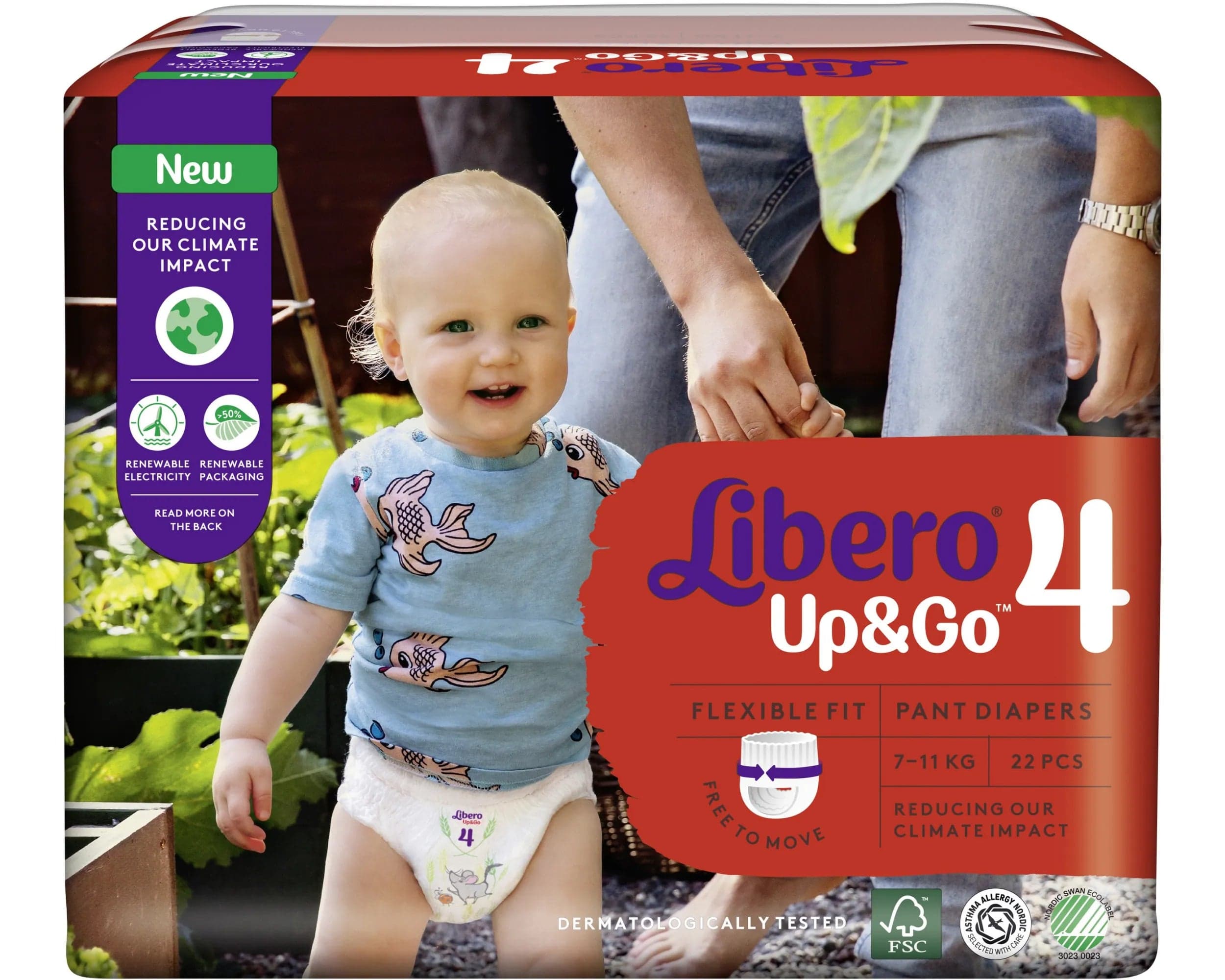 Libero Up & Go Fraldas Tamanho 4 (7-11Kg) 22 un.