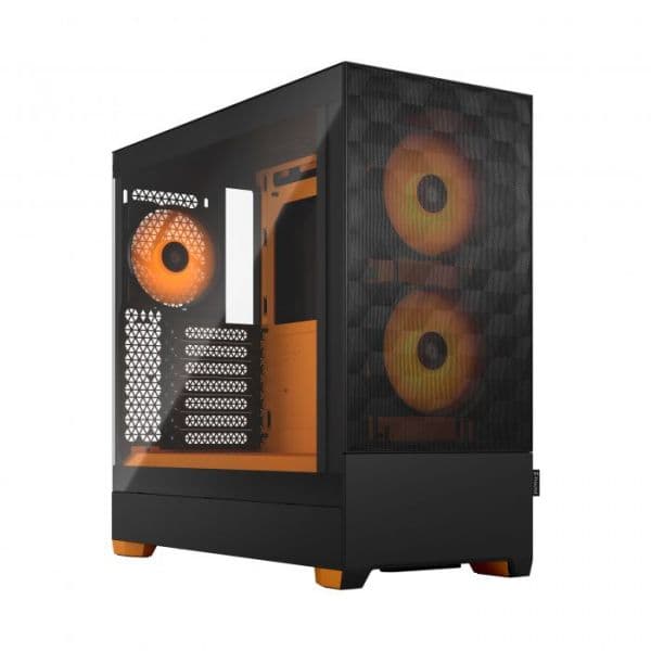 Fractal Design Caixa Pop Air RGB TG Preta/Laranja (ATX) (Vidro Temperado)