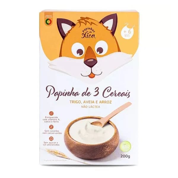 Papinhas da Xica Papinha de 3 Cereais Trigo, Aveia e Arroz 200g
