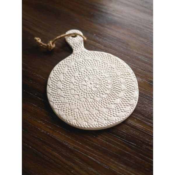 Ceramor Cerâmica Tábua Redonda Croché Branco