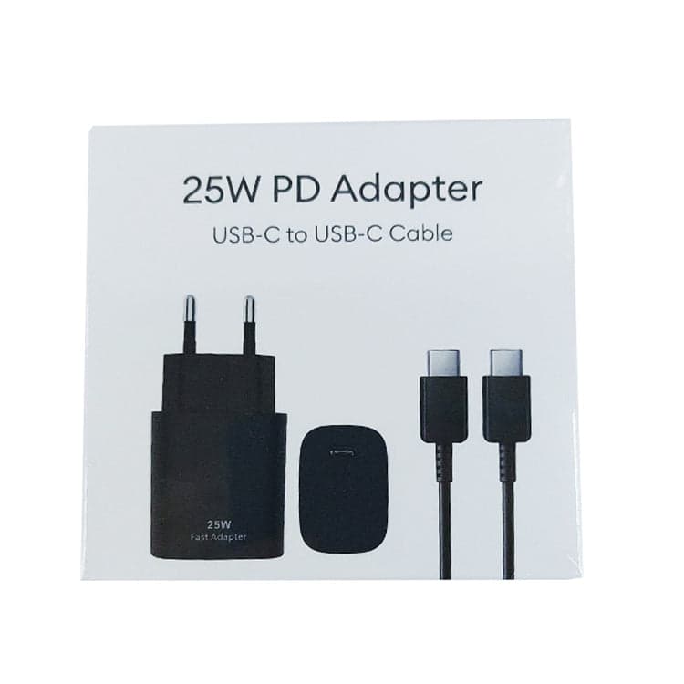 Carregador Fast Charge 25W USB-C + Cabo 1m Black
