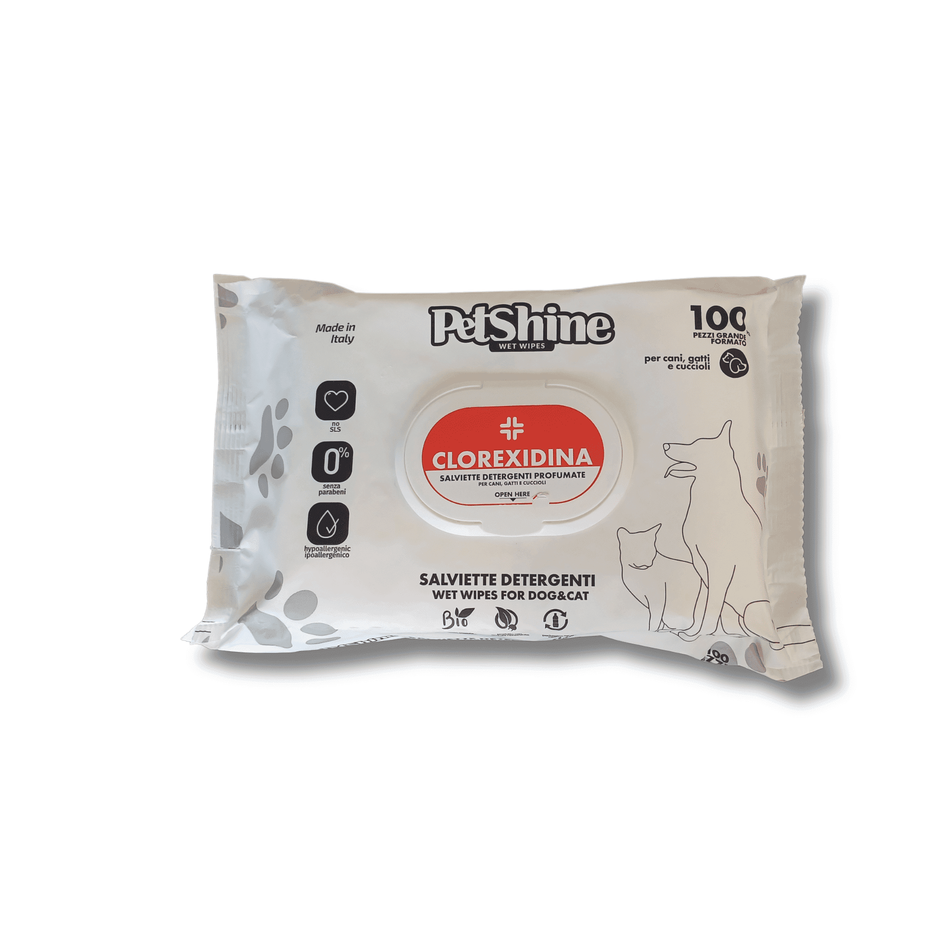 Petshine Toalhetes Húmidos Clorexidina 100 Unidades